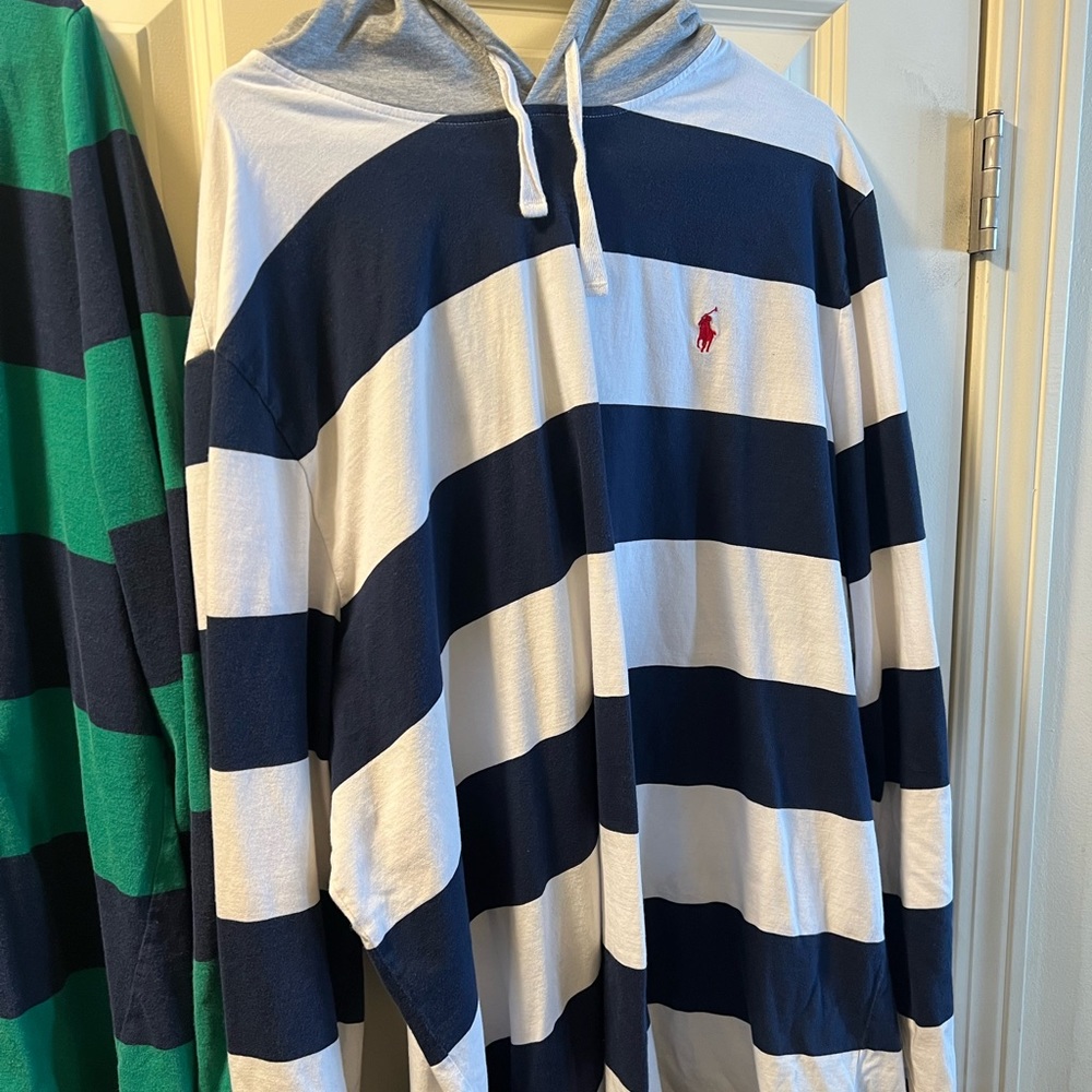 Mens polo Ralph Lauren stripped hoodies. Size XXL